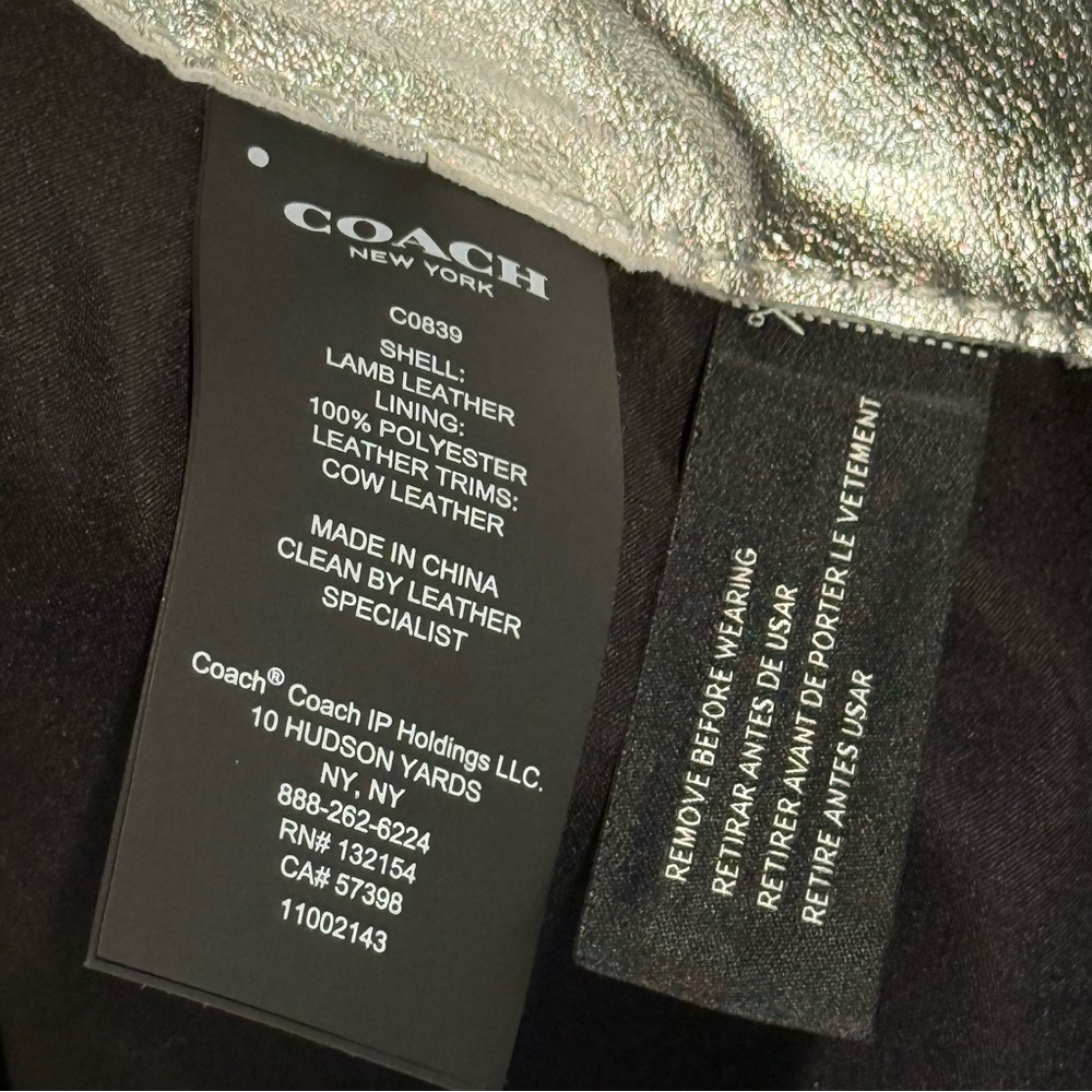 Coach metallic silver leather shorts - Picture 6 of 9